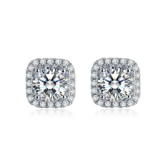 Versatile Classic Square Moissanite Earrings