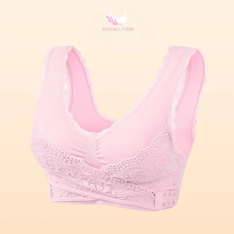 Kendally Bra,Comfy Corset Bra Front Cross Side Buckle Lace Bras,Front Cross  Side Buckle Wireless Lace Bras at  Women's Clothing store